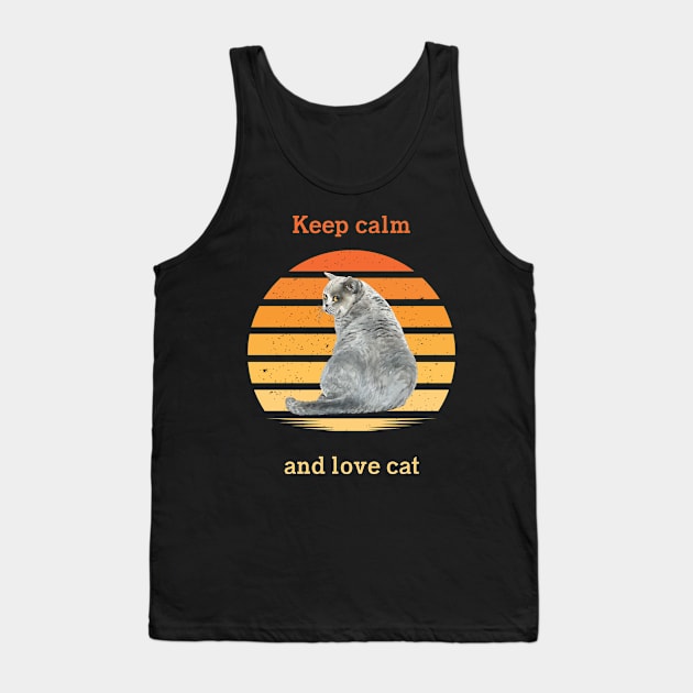 Cat t shirt - Keep calm and love cat Tank Top by hobbystory